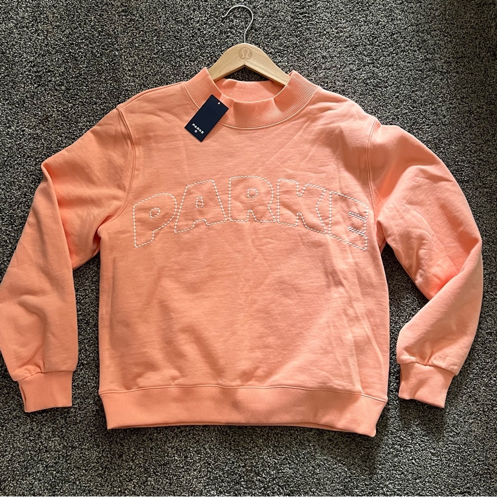Parke x Target New XS Mockneck Pullover Sweatshirt Peach Orange Ships Now XS